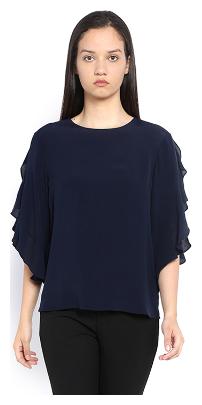 

Van Heusen Women Printed A-line top - Blue