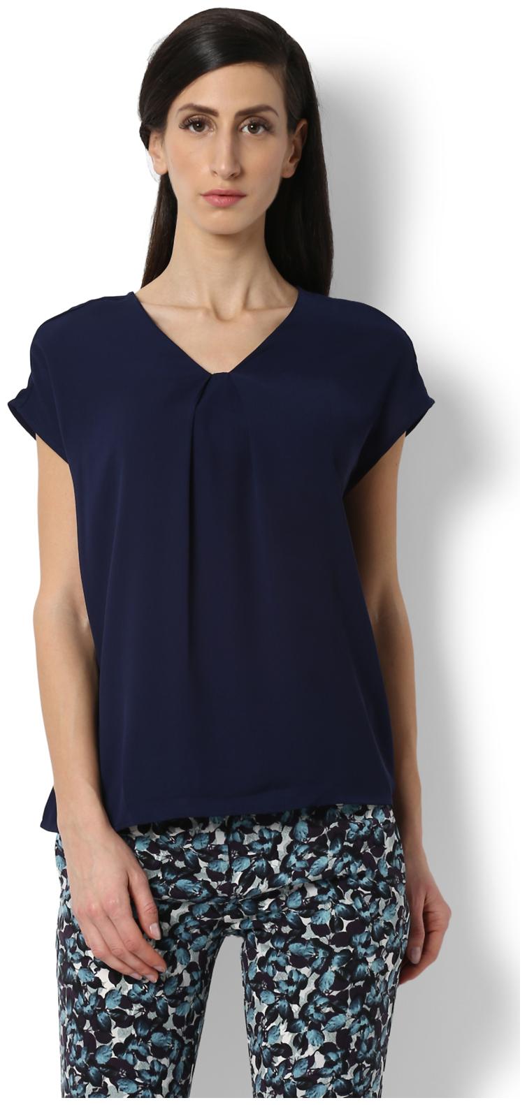 

Van Heusen Women Solid Regular top - Blue