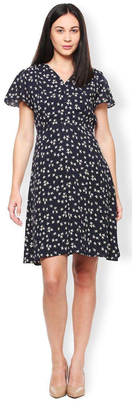 

Van Heusen White Printed A-line dress