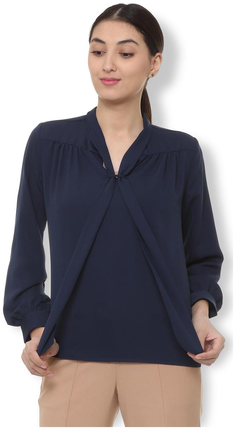 

Van Heusen Women Solid Regular top - Blue