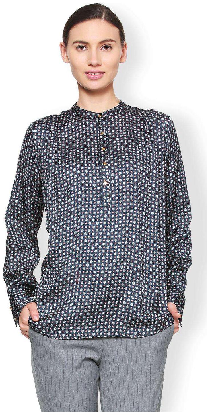 

Van Heusen Women Solid A-line top - Blue