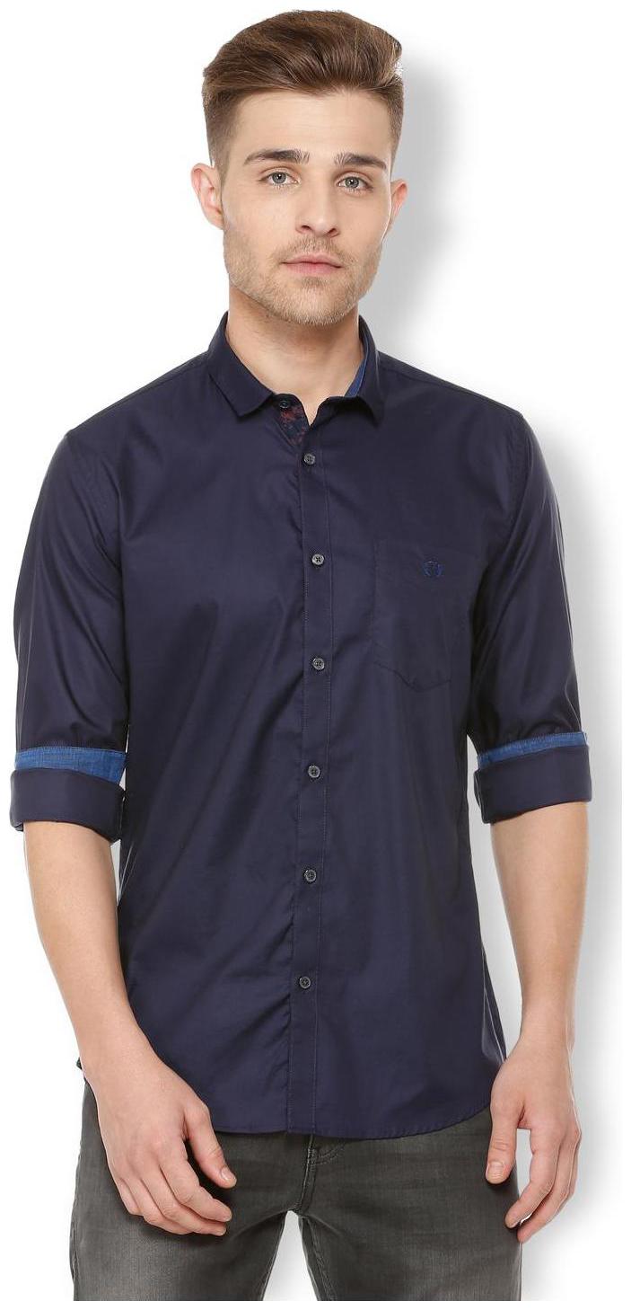 

Van Heusen Men Blue Solid Slim Fit Casual Shirt
