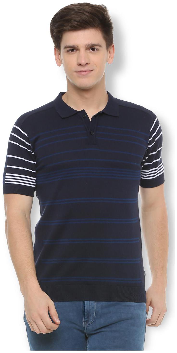 

Van Heusen Men Blue Regular fit Cotton Polo collar T-Shirt - Pack Of 1