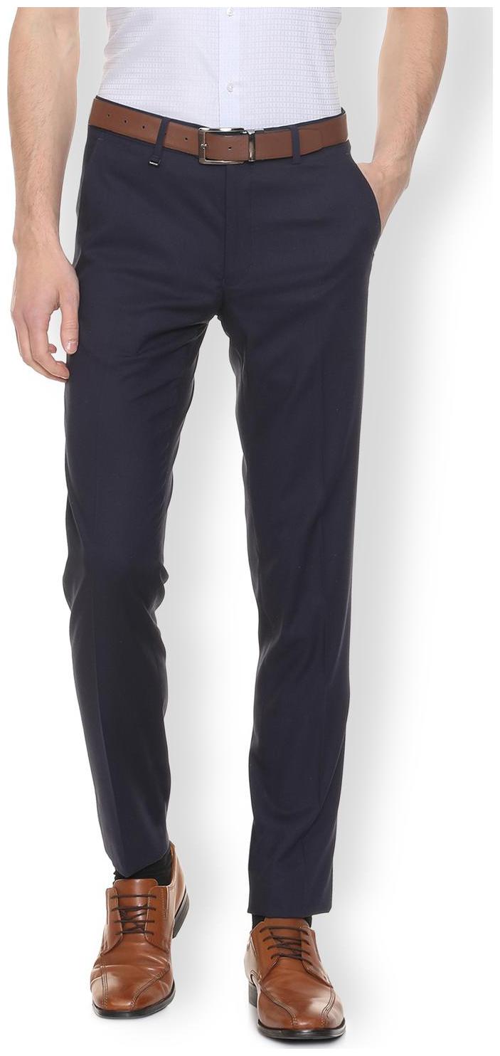 

Van Heusen Men Solid Slim Fit Formal Trouser - Blue