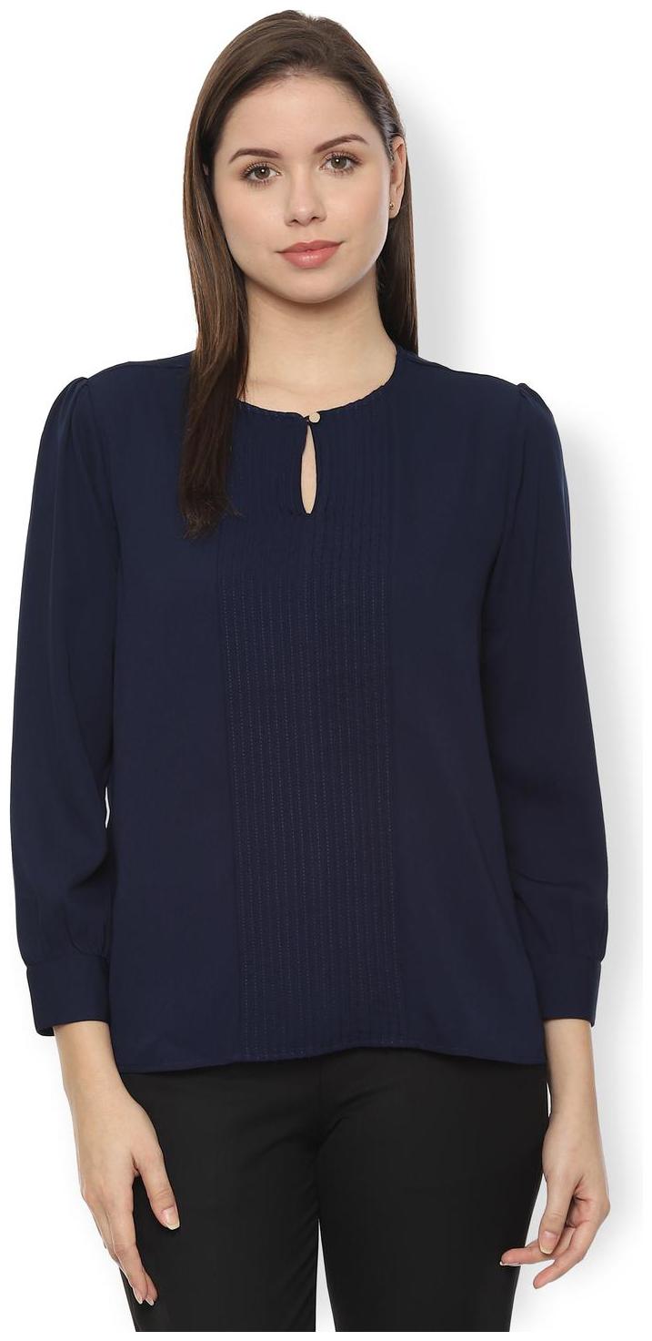 

Van Heusen Women Solid Regular top - Blue