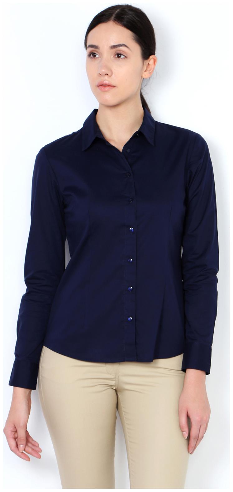 

Van Heusen Women Blue Solid Regular Fit Shirt