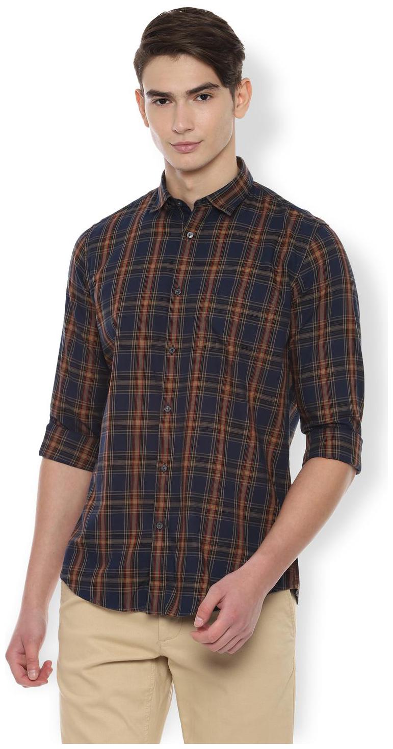 

Van Heusen Men Blue Checked Slim Fit Casual Shirt