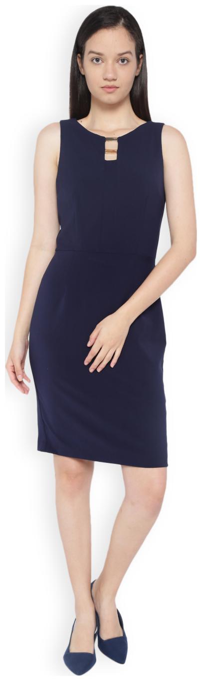 

Van Heusen Blue Geometric Sheath dress