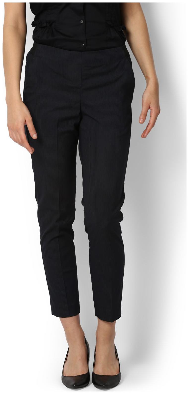 

Van Heusen Women Black Regular fit Regular pants