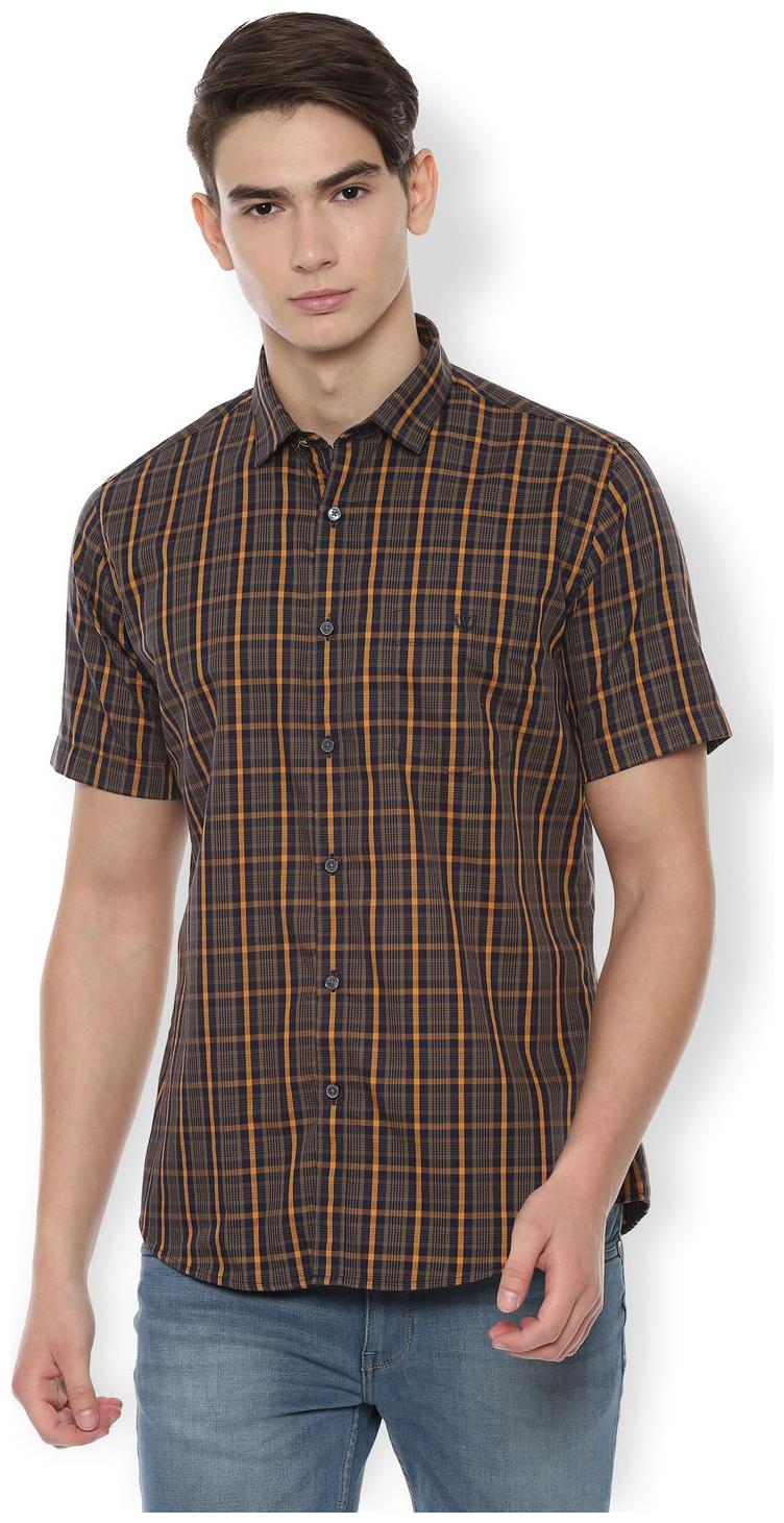 

Van Heusen Men Green Checked Slim Fit Casual Shirt