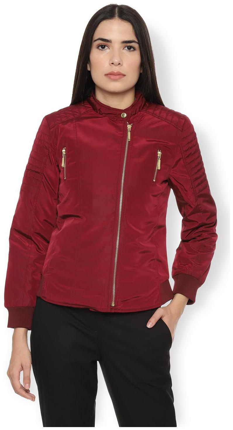 

Van Heusen Women Solid Regular Jacket - Maroon