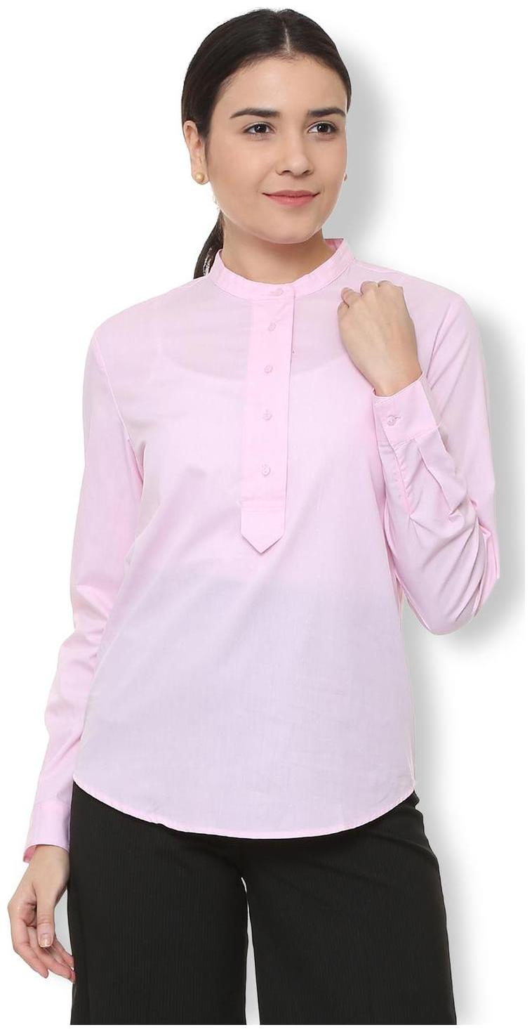 

Van Heusen Women Pink Solid Regular Fit Shirt