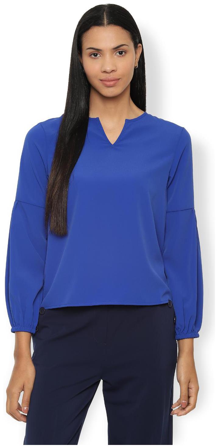 

Van Heusen Women Solid Regular top - Blue