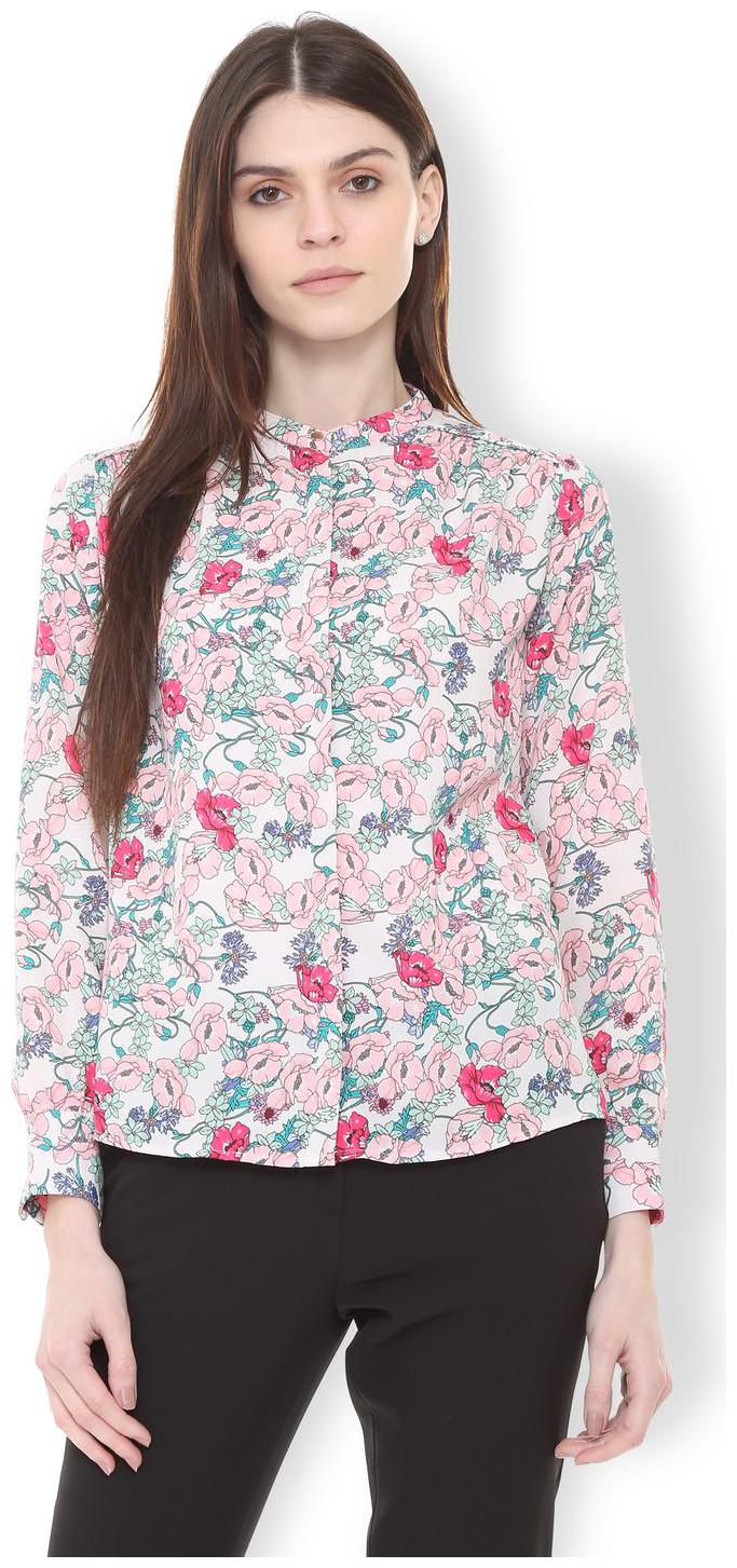 

Van Heusen Women Blue Printed Regular Fit Shirt