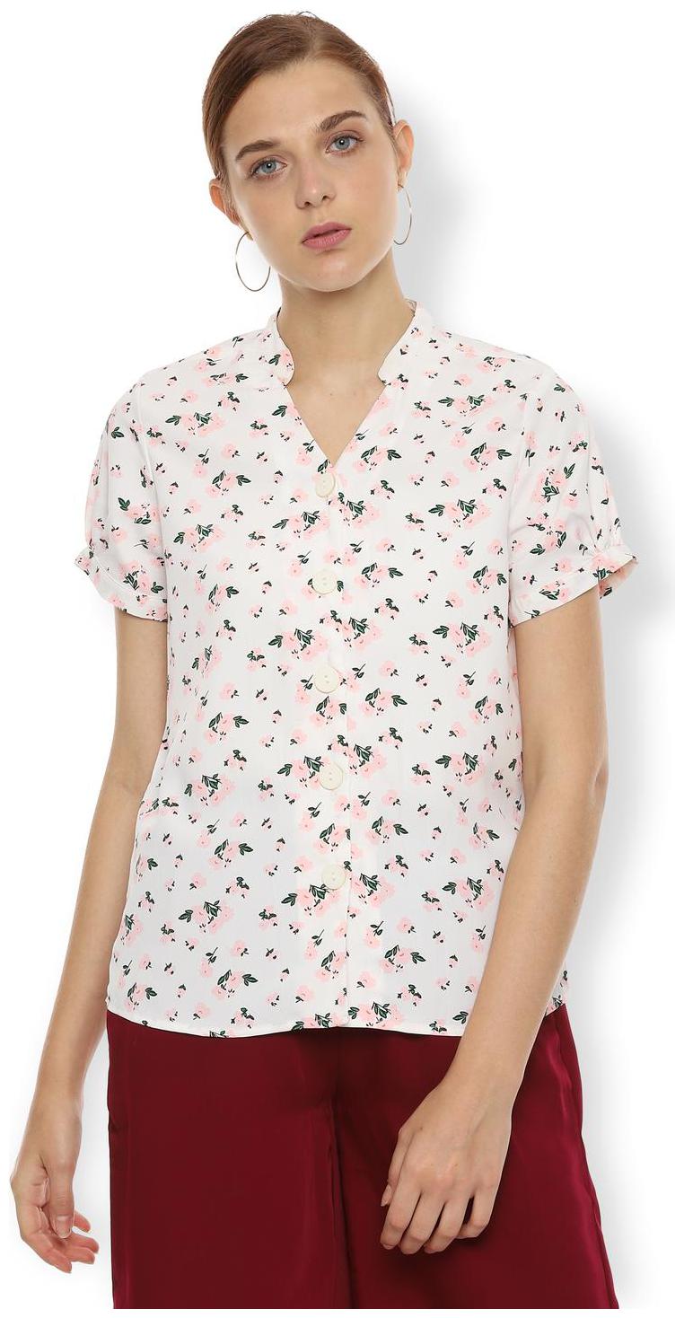 

Van Heusen Women White Printed Regular Fit Shirt