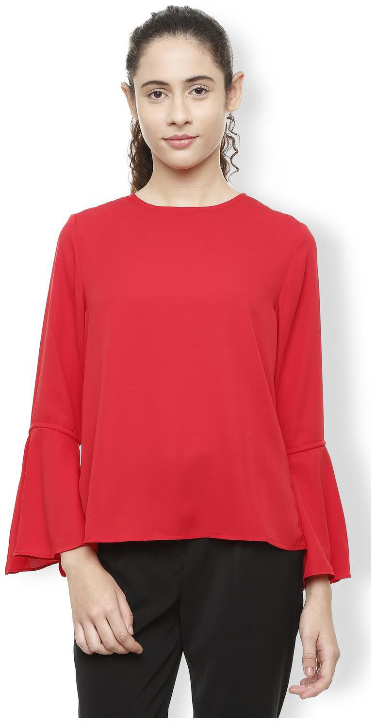 

Van Heusen Women Solid Regular top - Red