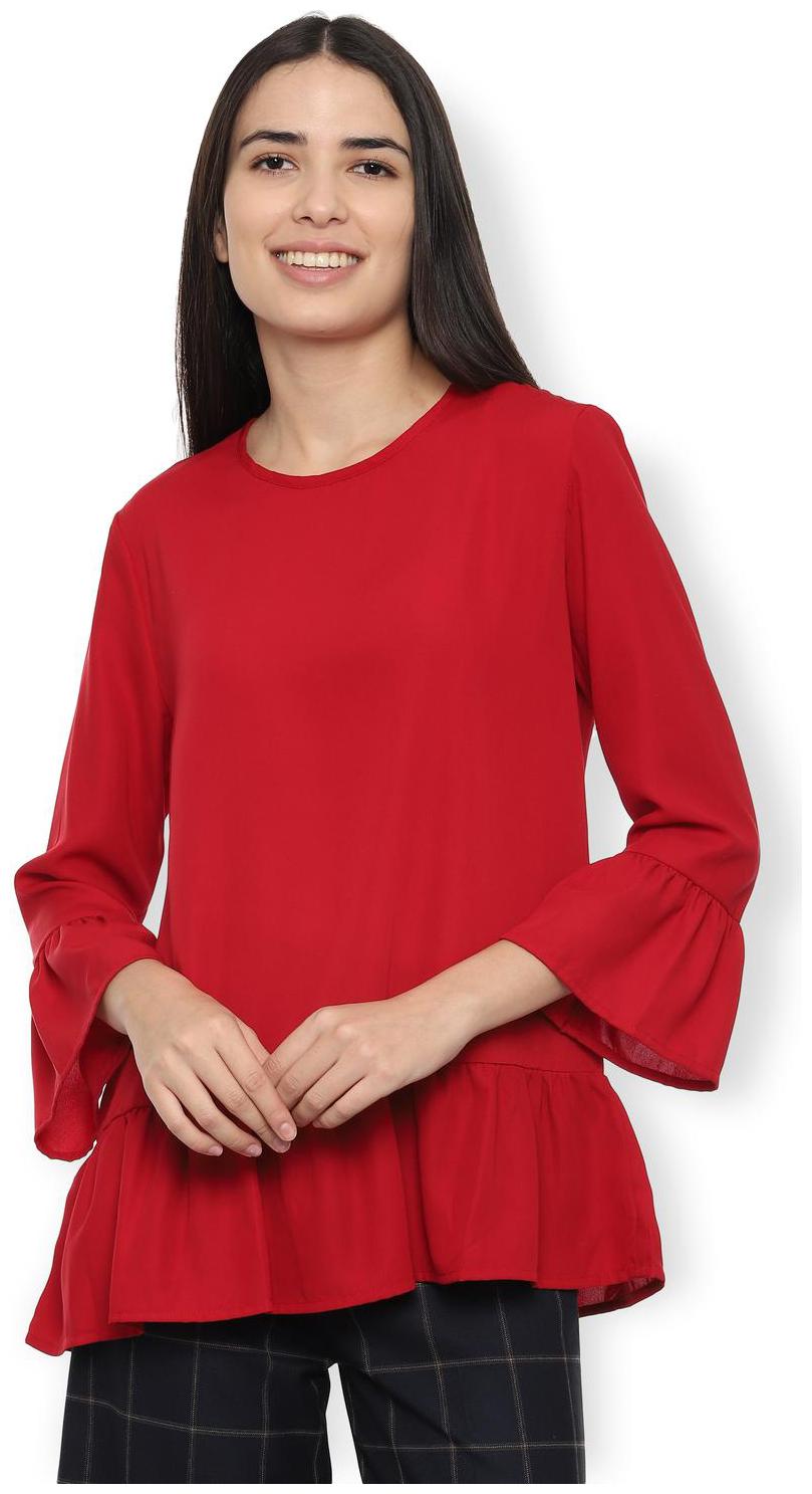 

Van Heusen Women Solid Regular top - Red