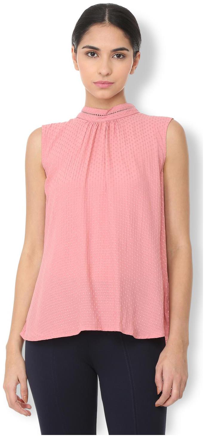 

Van Heusen Women Self design Regular top - Pink