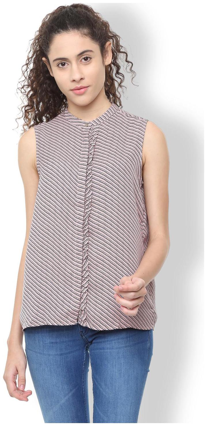 

Van Heusen Women Pink Striped Regular Fit Shirt