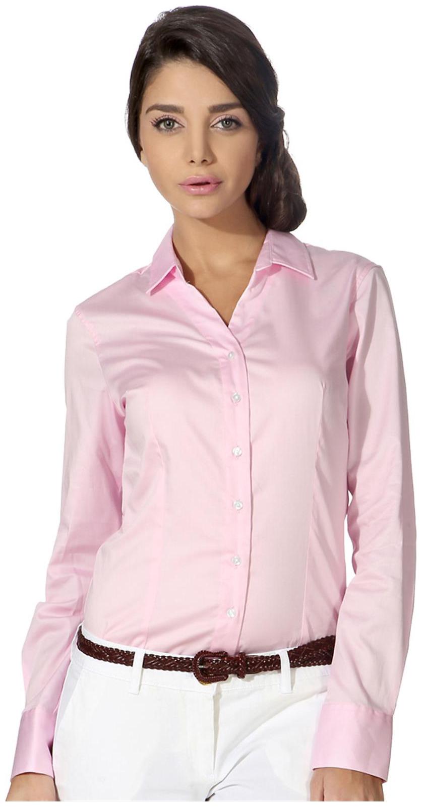 

Van Heusen Women Pink Solid Regular Fit Shirt