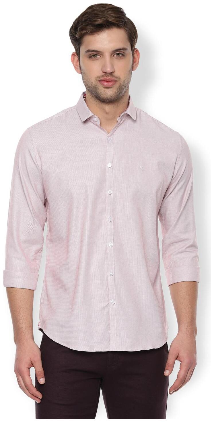 

Van Heusen Men Pink Weaved Slim Fit Casual Shirt