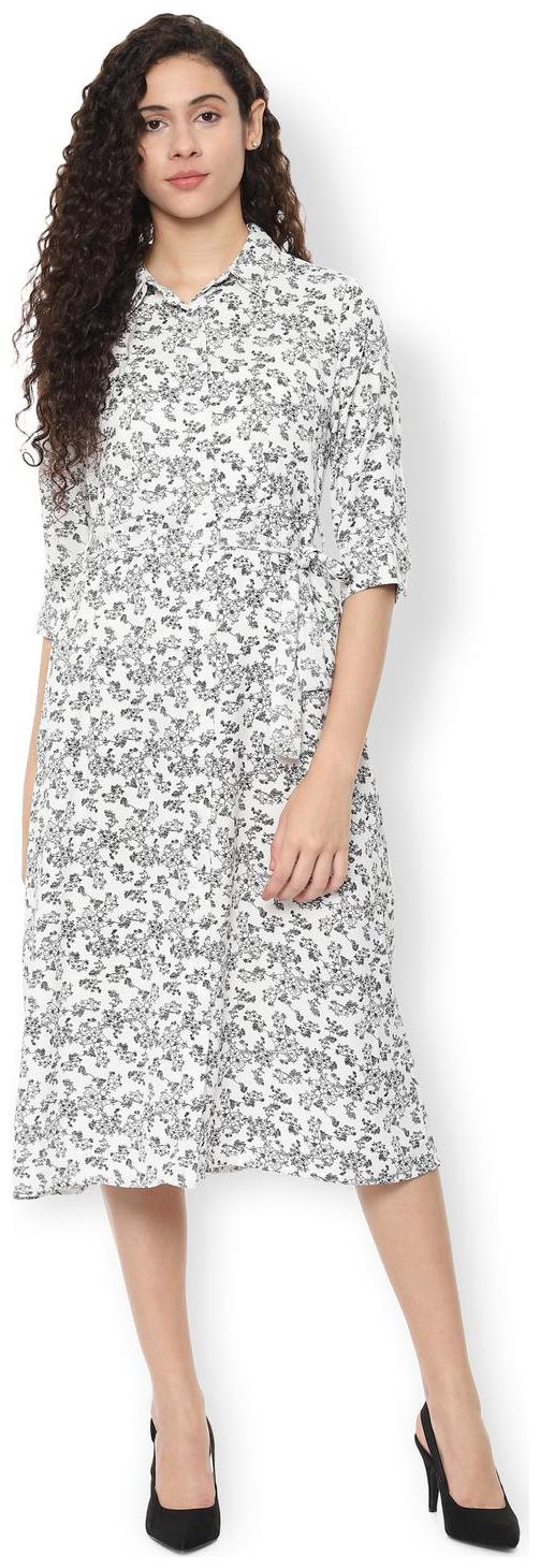 

Van Heusen White Printed A-line dress