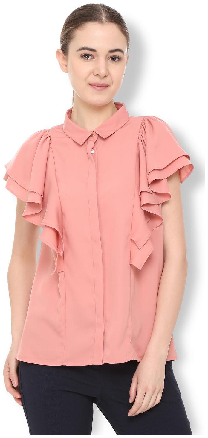 

Van Heusen Women Pink Solid Regular Fit Shirt