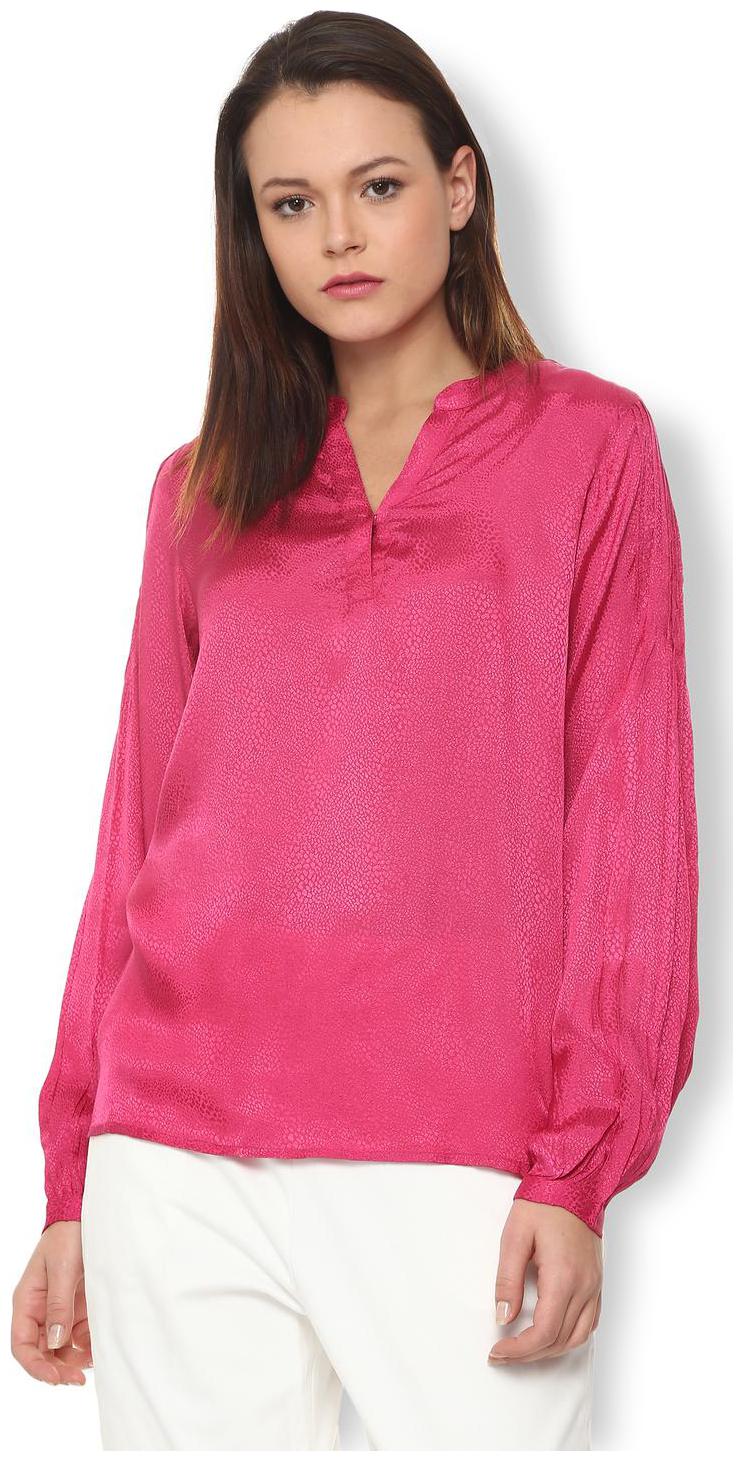 

Van Heusen Women Self design Regular top - Pink