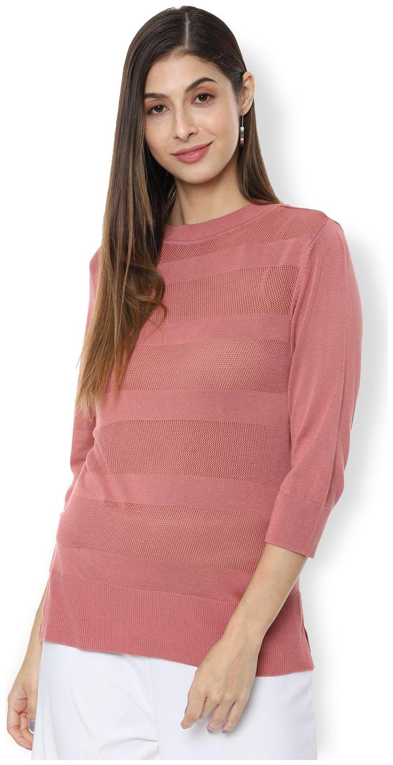 

Van Heusen Women Striped Regular top - Pink