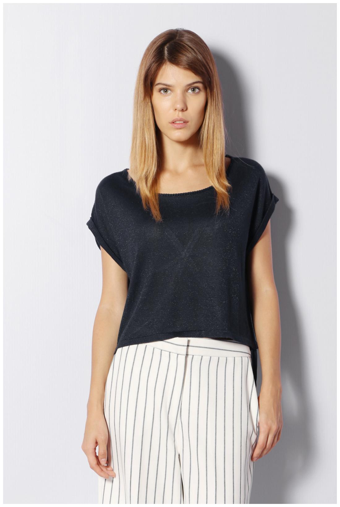 

Van Heusen Women Striped Regular top - Blue