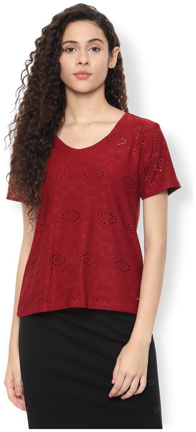 

Van Heusen Polyester Women Regular Top Red