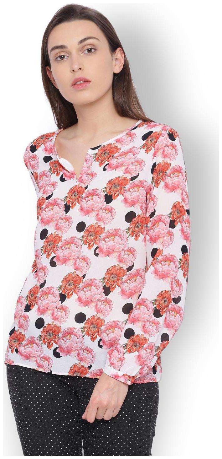 

Van Heusen Women Printed A-line top - Pink