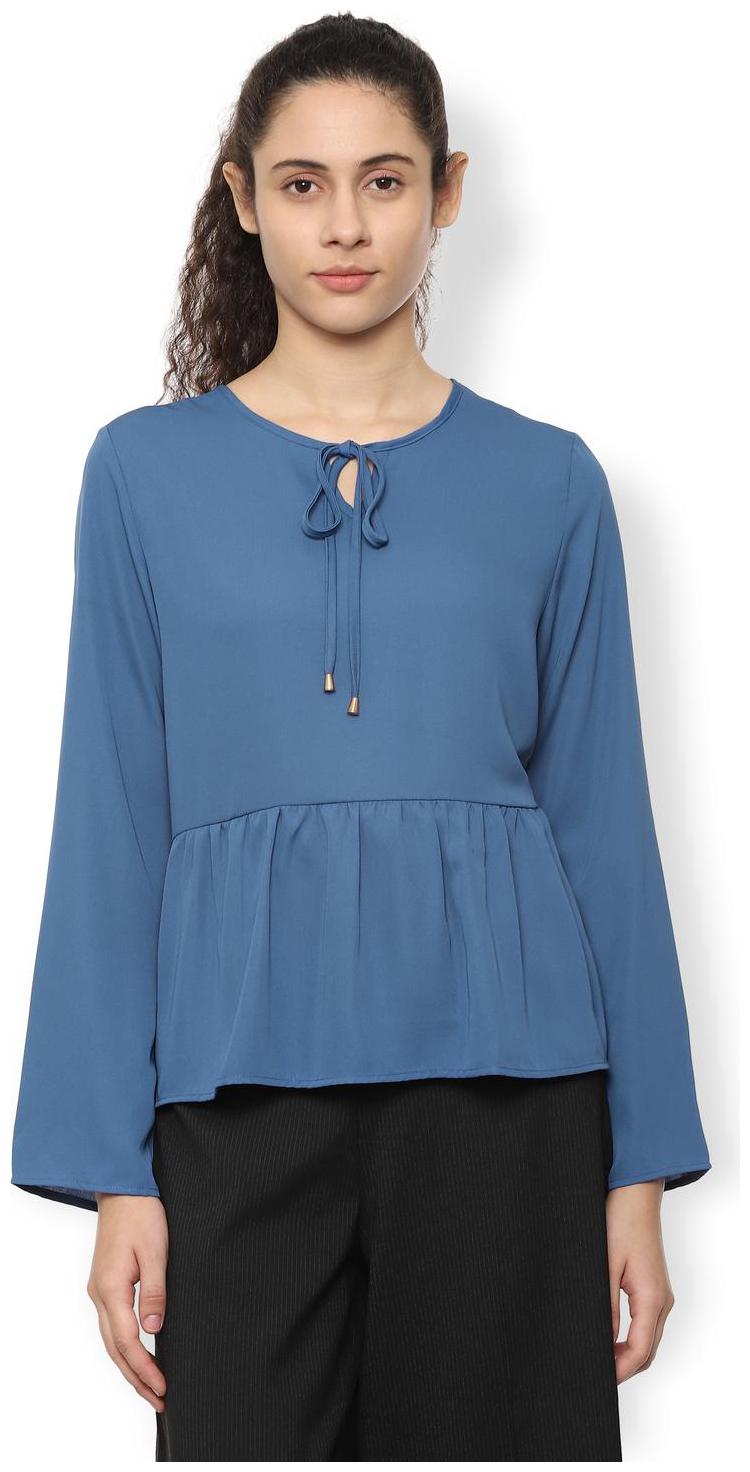 

Van Heusen Women Solid Regular top - Blue