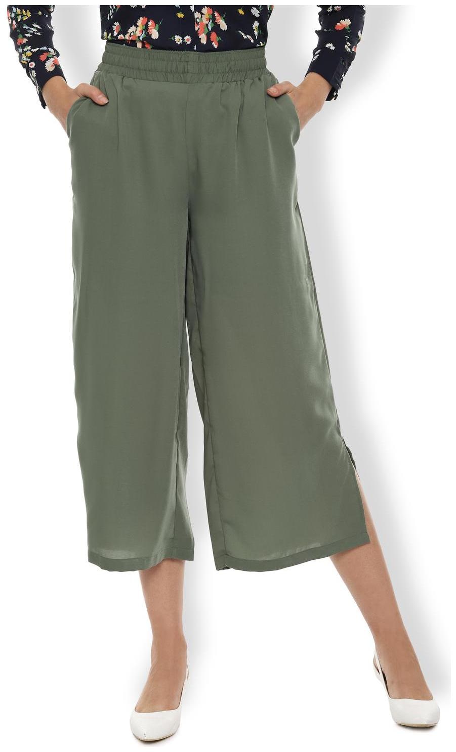 

Van Heusen Women Green Regular fit Regular trousers