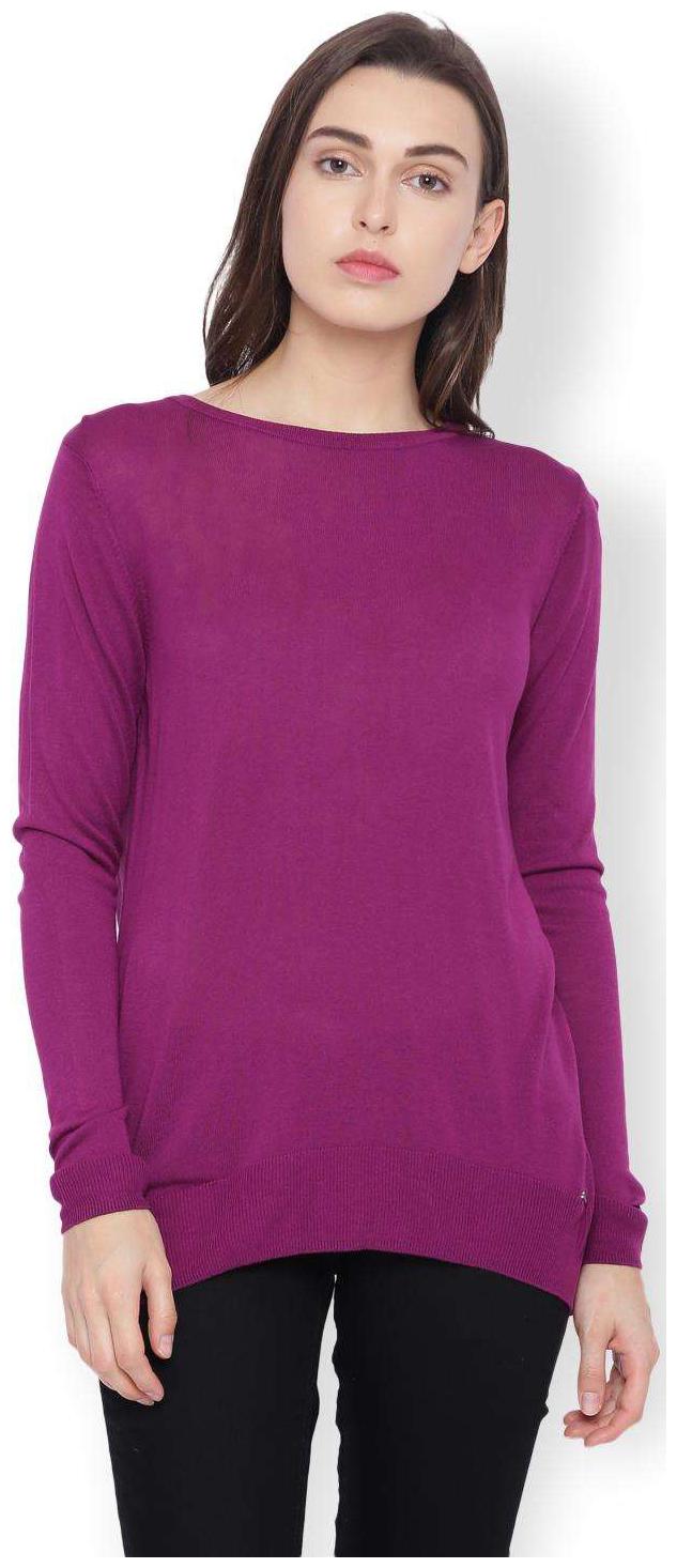 

Van Heusen Women Solid Regular top - Purple