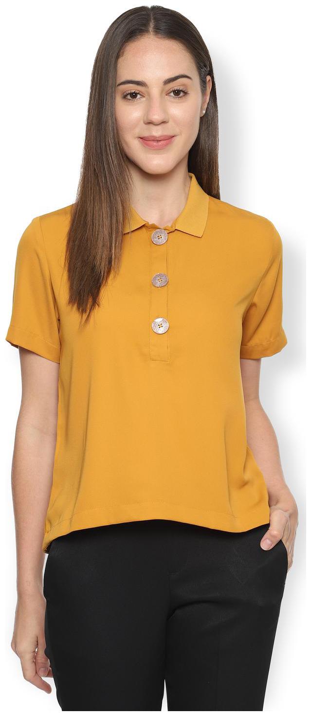 

Van Heusen Women Solid Regular top - Yellow