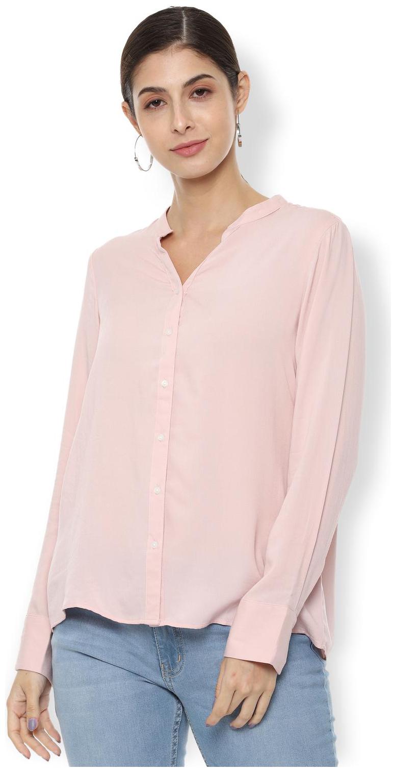 

Van Heusen Women Pink Solid Regular Fit Shirt