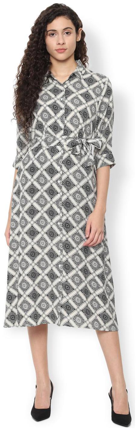 

Van Heusen White Printed A-line dress