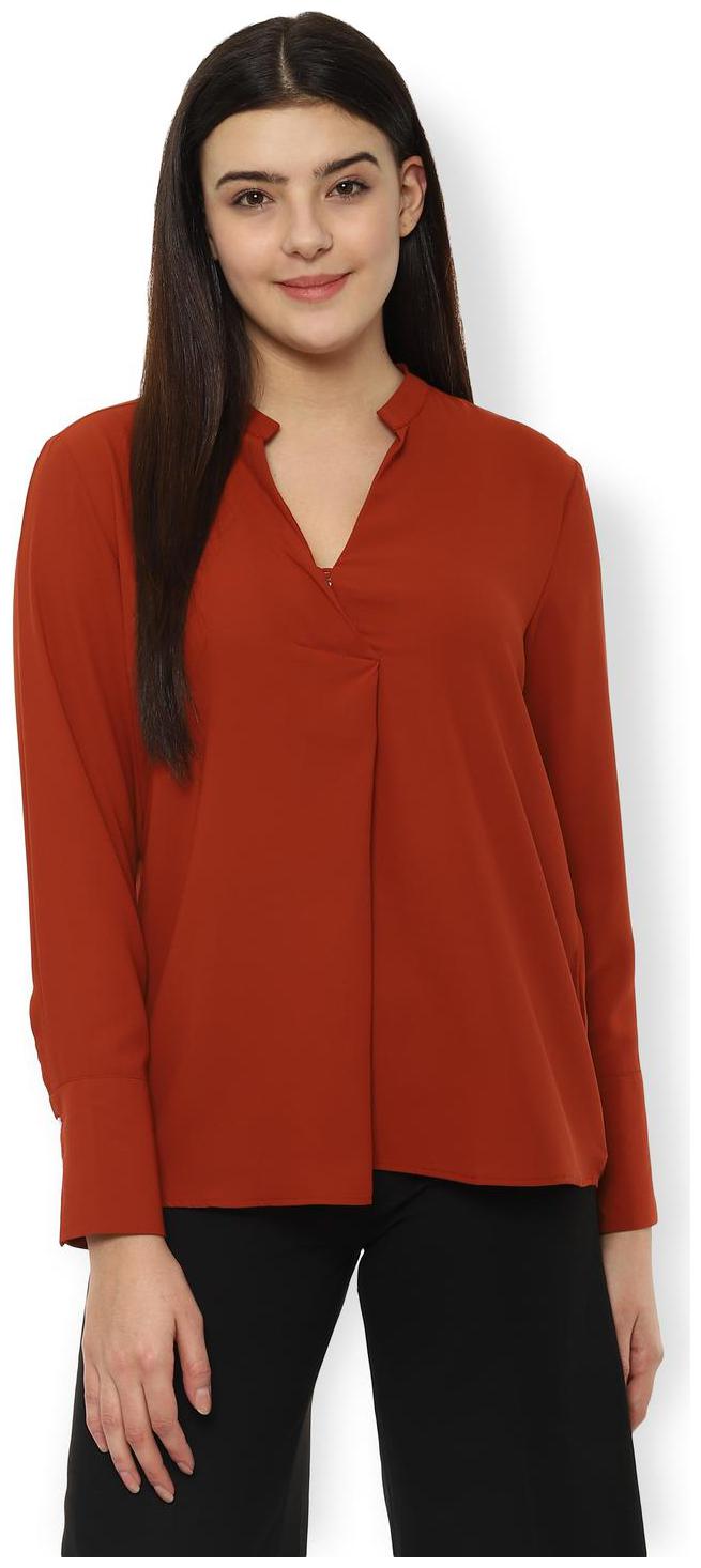 

Van Heusen Women Orange Solid Regular Fit Shirt