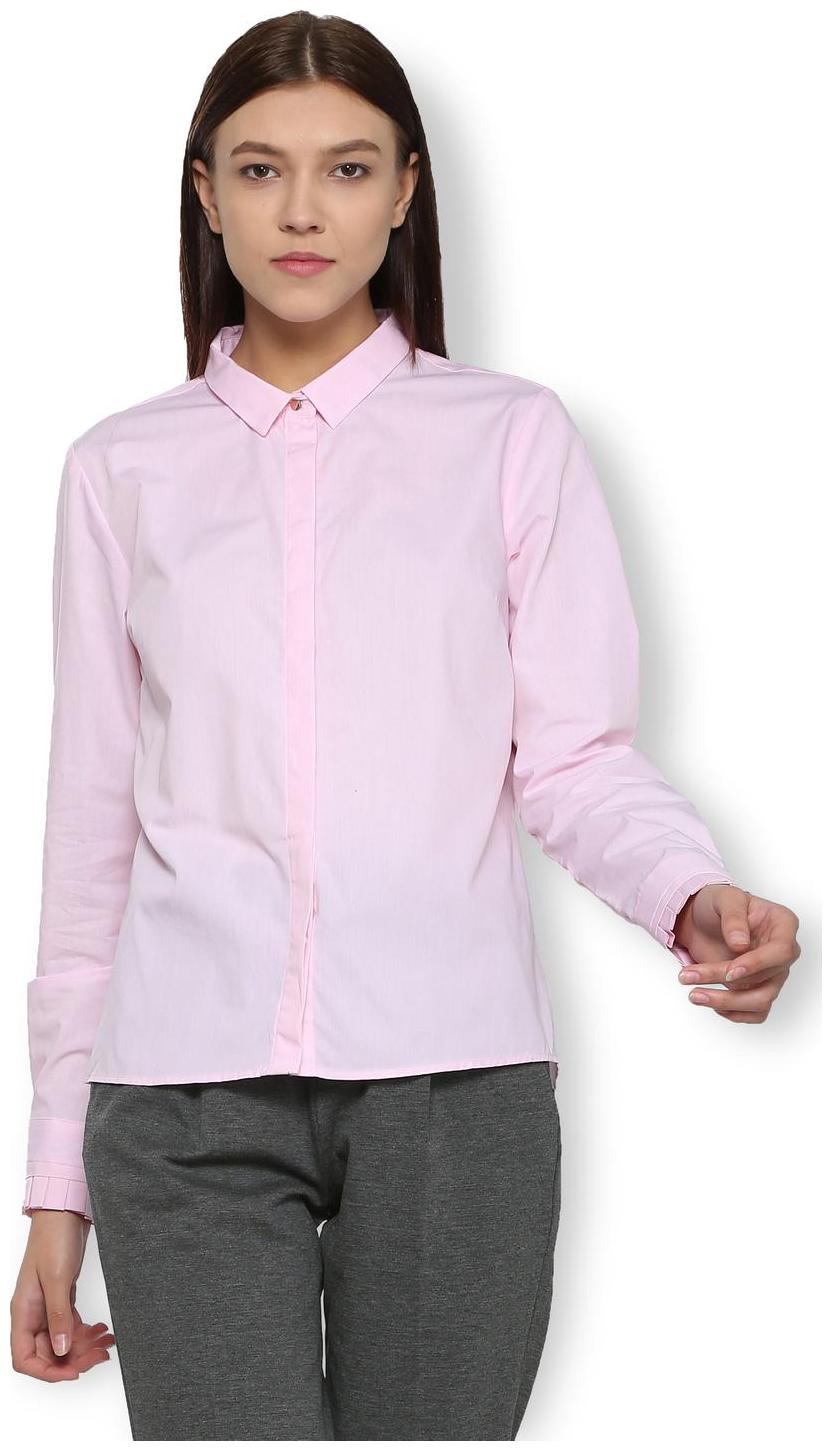 

Van Heusen Women Pink Solid Regular Fit Shirt