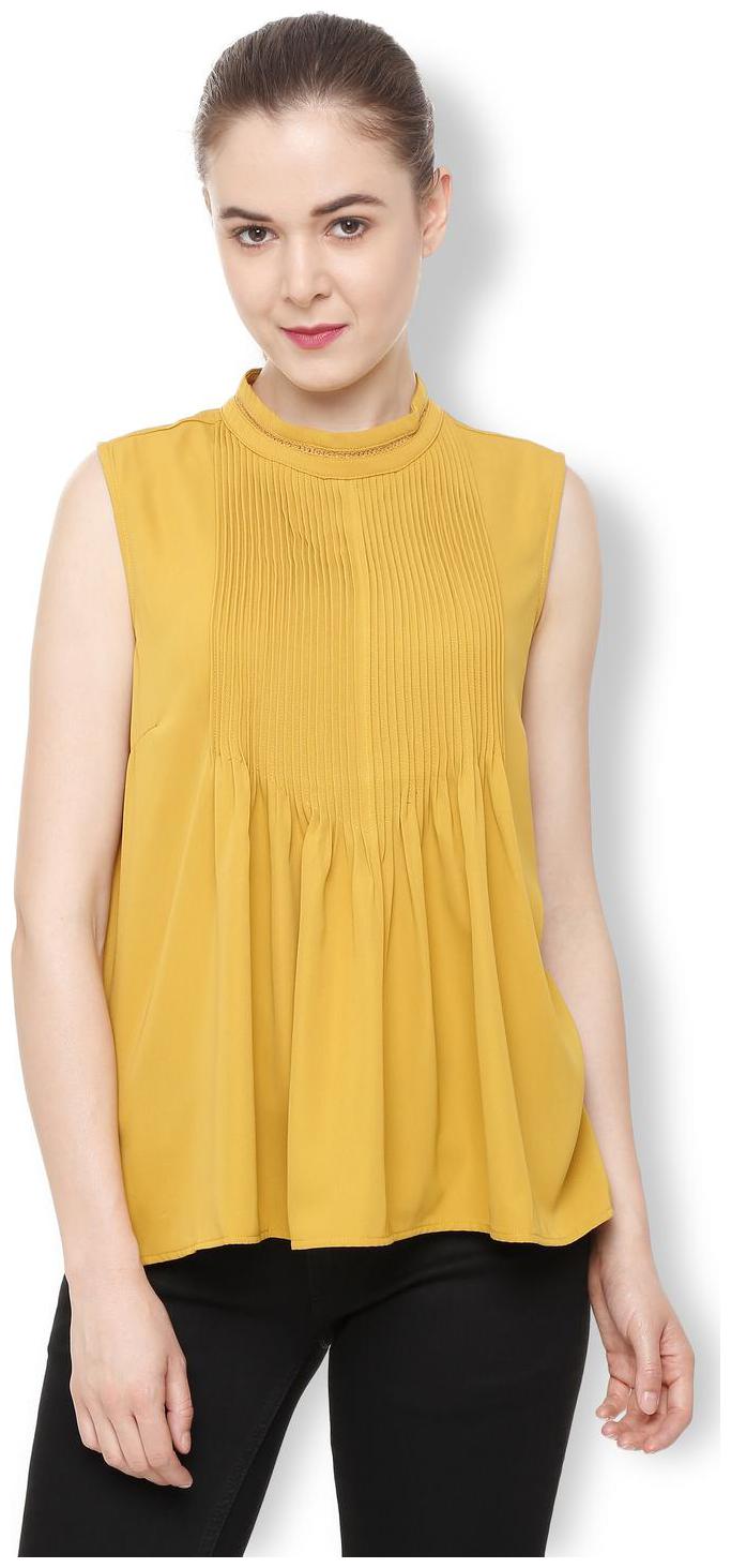 

Van Heusen Women Solid Regular top - Yellow