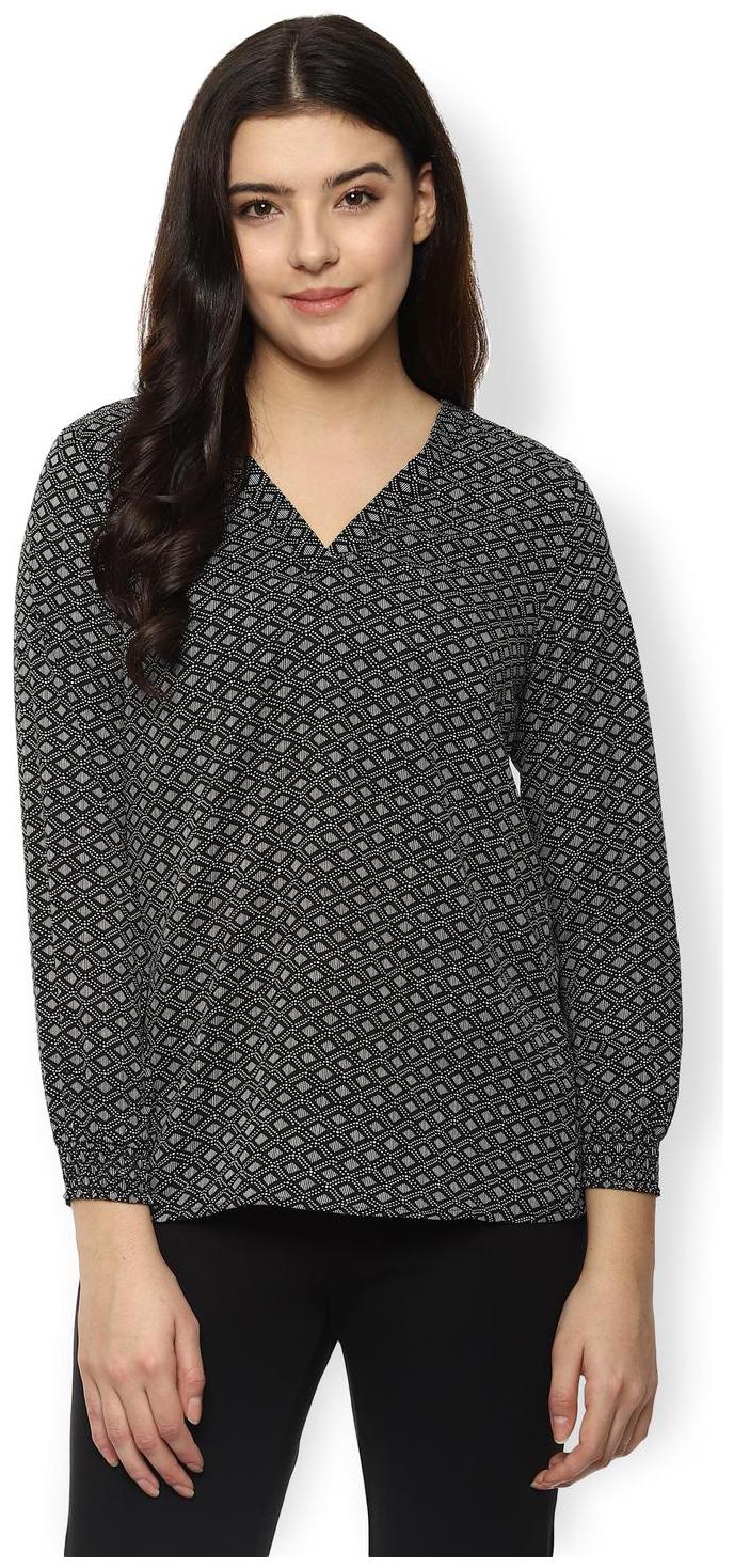 

Van Heusen Women Printed Regular top - Black