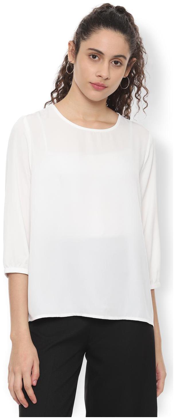 

Van Heusen Women Solid Regular top - White