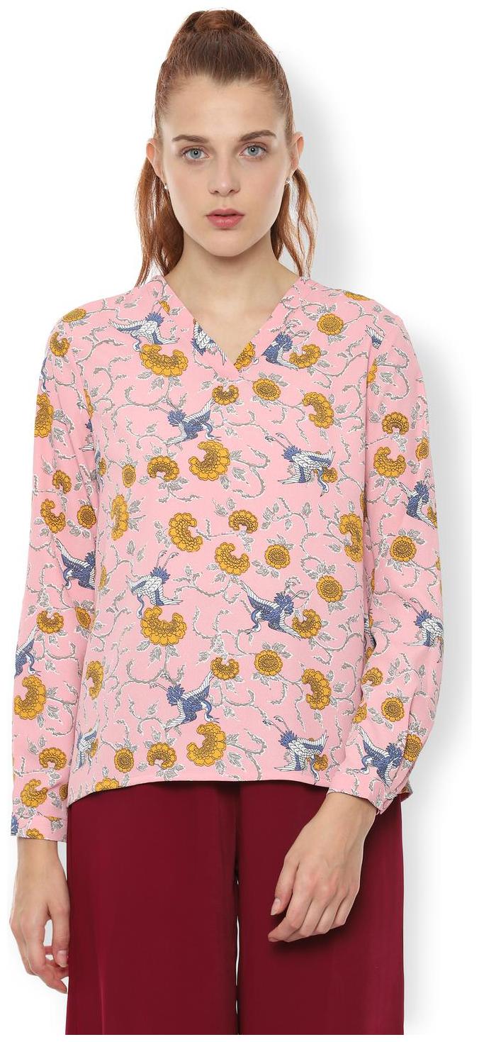 

Van Heusen Women Printed Regular top - Pink