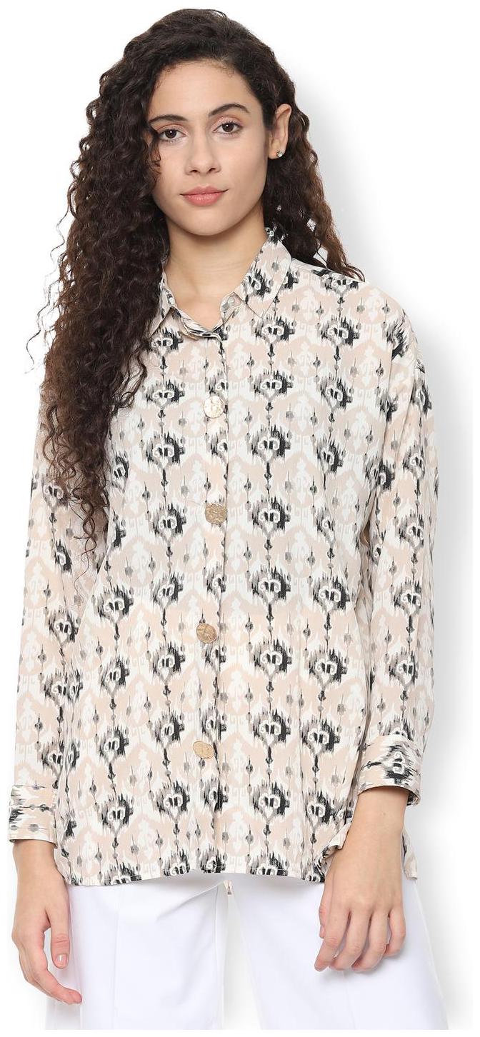 

Van Heusen Women Beige Printed Regular Fit Shirt