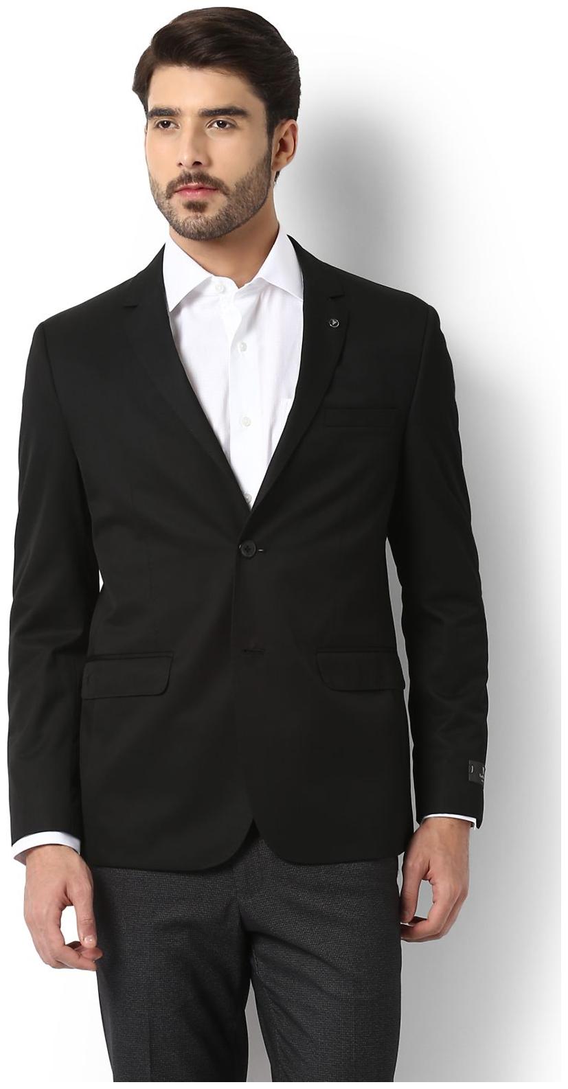 

Van Heusen Poly Viscose Slim Fit Black Blazer