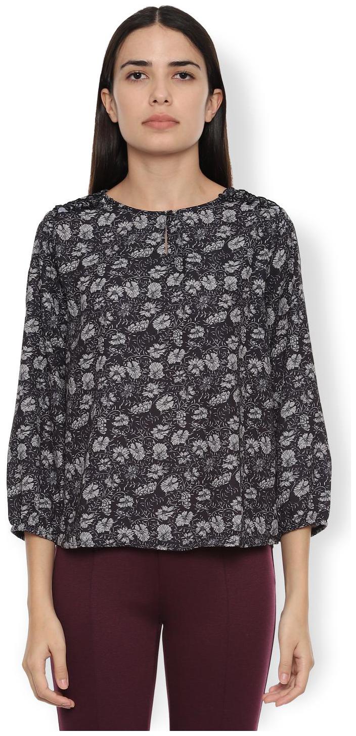 

Van Heusen Women Printed Regular top - Black