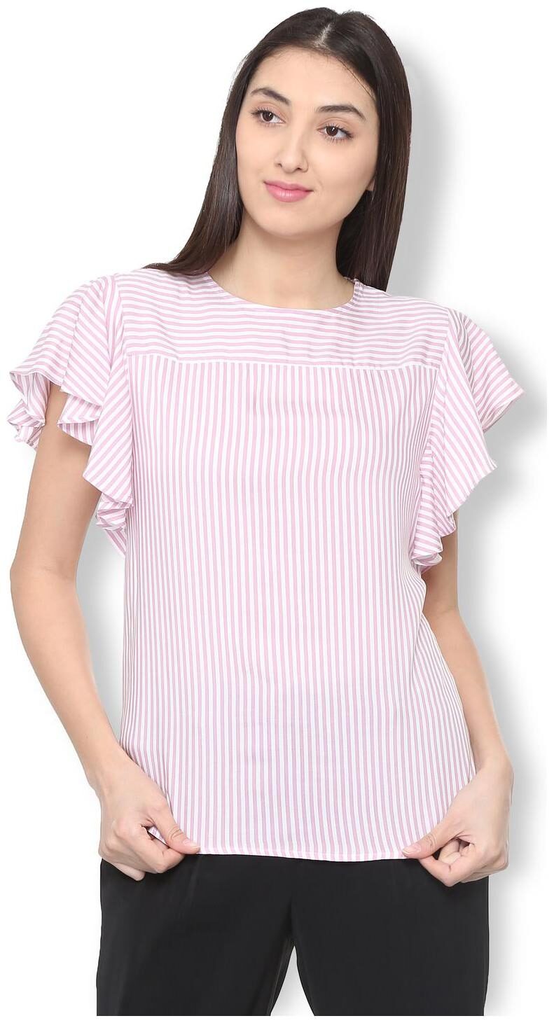 

Van Heusen Women Striped Regular top - Pink