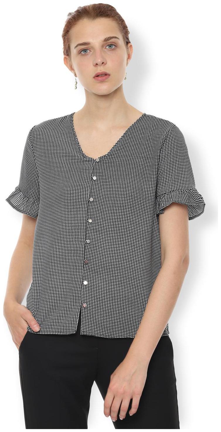 

Van Heusen Women Black Printed Regular Fit Shirt