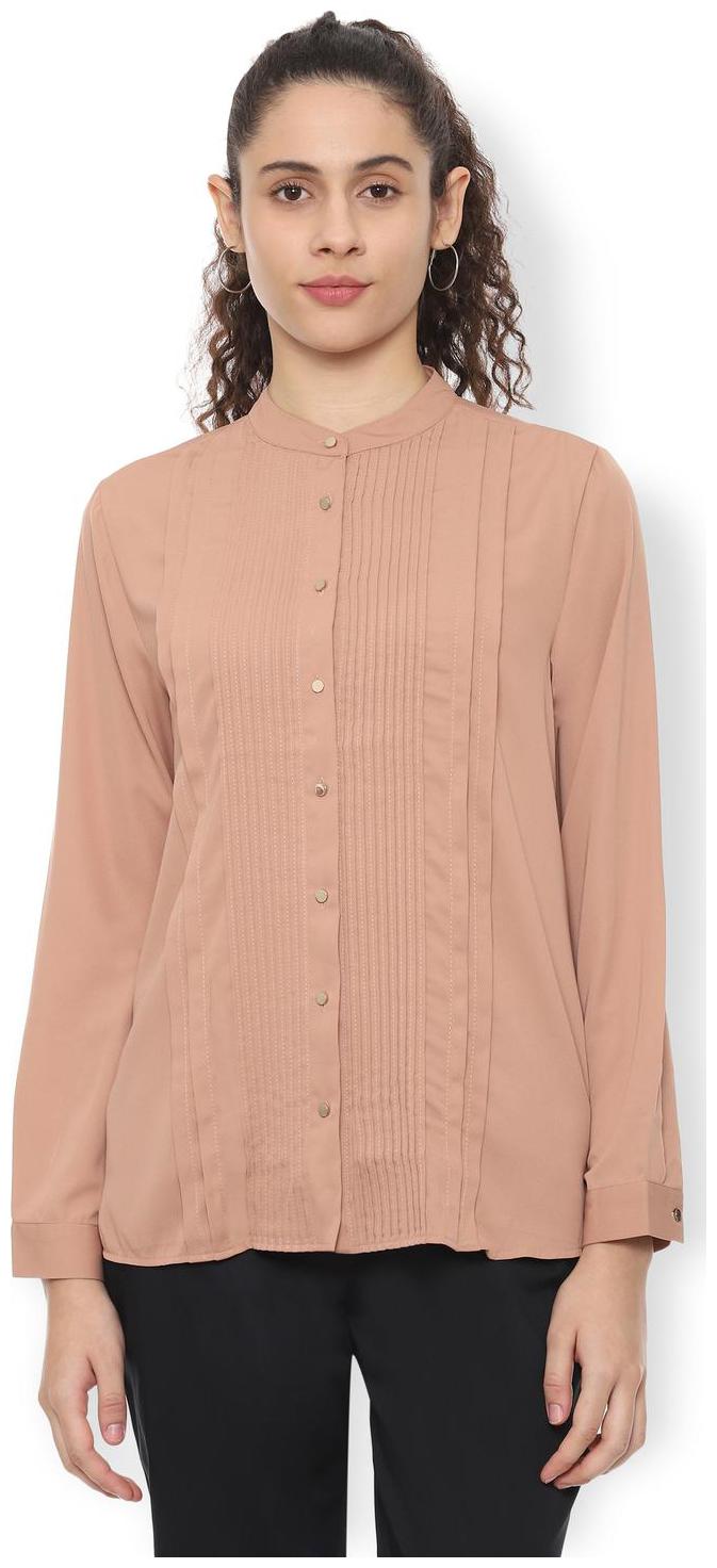 

Van Heusen Women Peach Solid Regular Fit Shirt